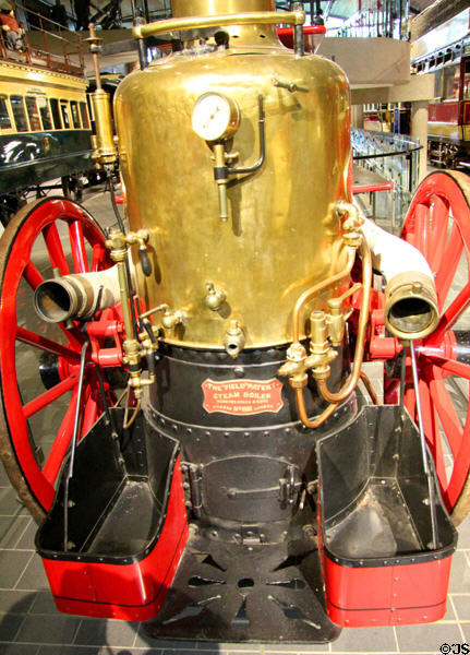 Steam-powered fire pump (early 1800s) by Merryweather & Sons of London at Ulster Transport Museum. Belfast, Northern Ireland.