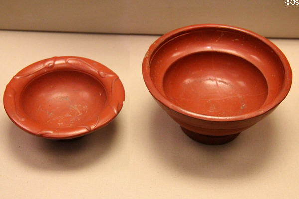 Samian Ware cup & bowl (1stC CE) made in Gaul, imported to London at British Museum. London, United Kingdom.