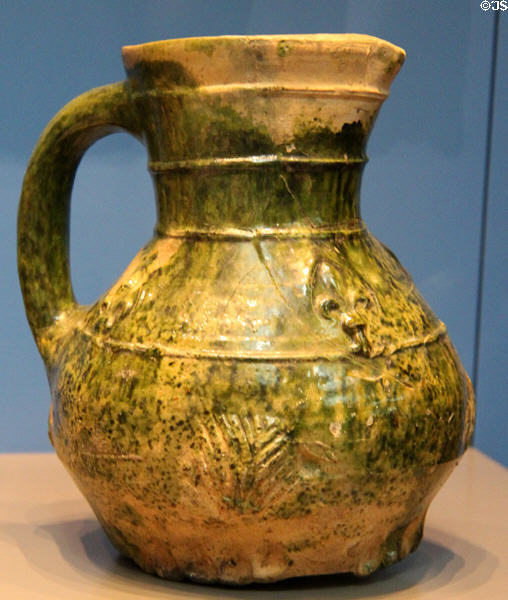 Earthenware ale jug (1200s) from Kingston-upon-Thames, England at British Museum. London, United Kingdom.