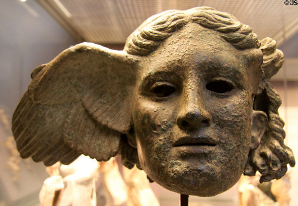Bronze head of Hypnos (sleep) Roman copy of Greek original (c325-275 BCE) from Perugia at British Museum. London, United Kingdom.