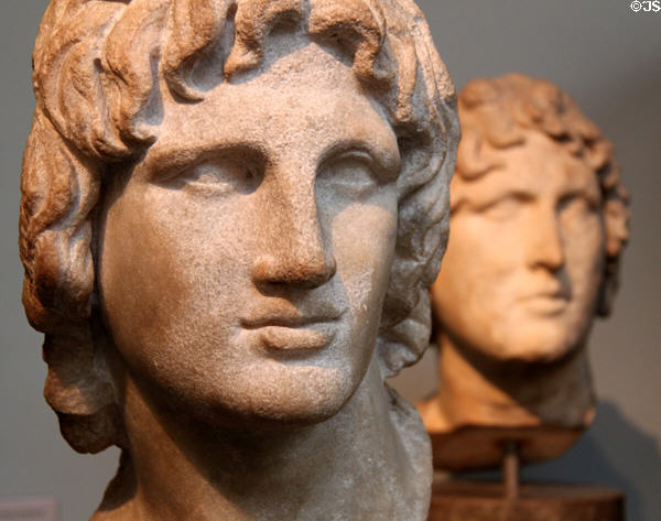 Alexander the Great marble portrait head (2ndC-1stC BCE) said to be from Alexandria at British Museum. London, United Kingdom.