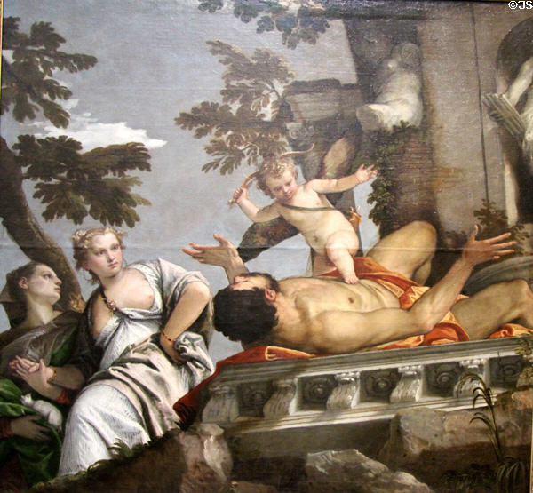 Scorn painting (c1575) by Paolo Veronese at National Gallery. London, United Kingdom.