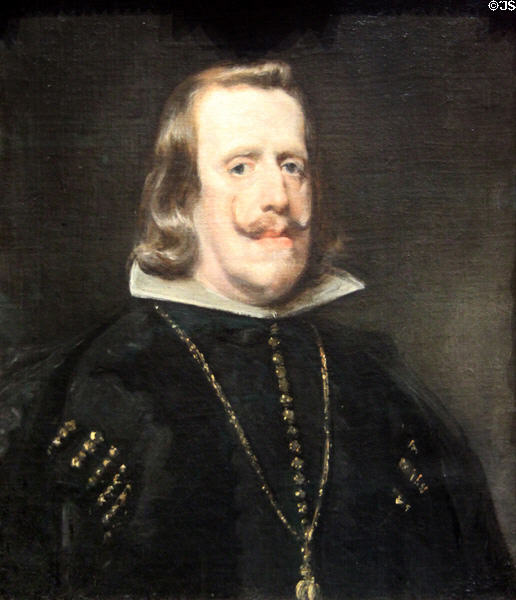 Philip IV of Spain portrait (c1656) by Diego Velázquez at National Gallery. London, United Kingdom.
