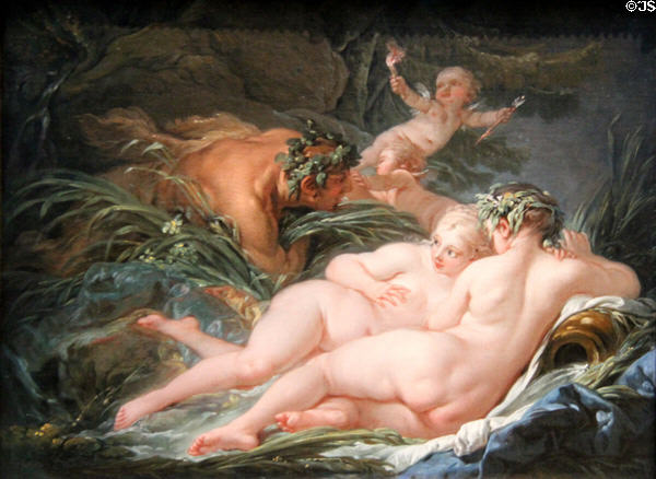 Pan & Syrinx painting (1759) by François Boucher at National Gallery. London, United Kingdom.