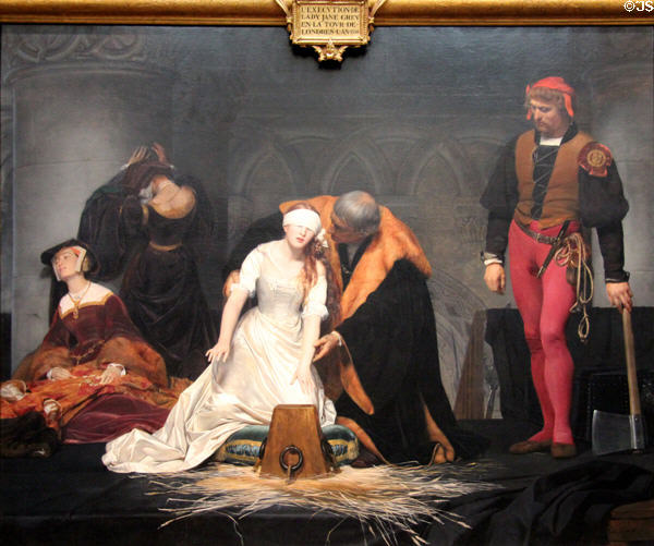 Execution of Lady Jane Grey painting (1833) by Paul Delaroche at National Gallery. London, United Kingdom.