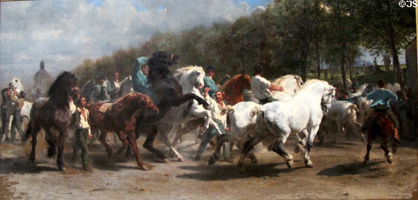 Horse Fair in Paris painting (1855) by Rosa Bonheur at National Gallery. London, United Kingdom.