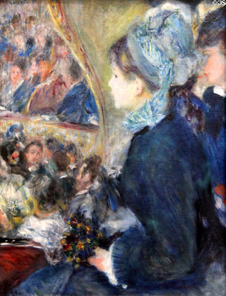 At the Theatre painting (1876-7) by Pierre-Auguste Renoir at National Gallery. London, United Kingdom.