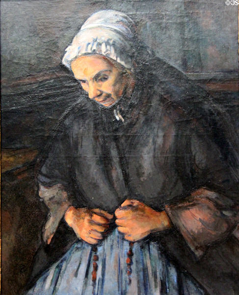 Old Woman with Rosary painting (c1895-6) by Paul Cézanne at National Gallery. London, United Kingdom.