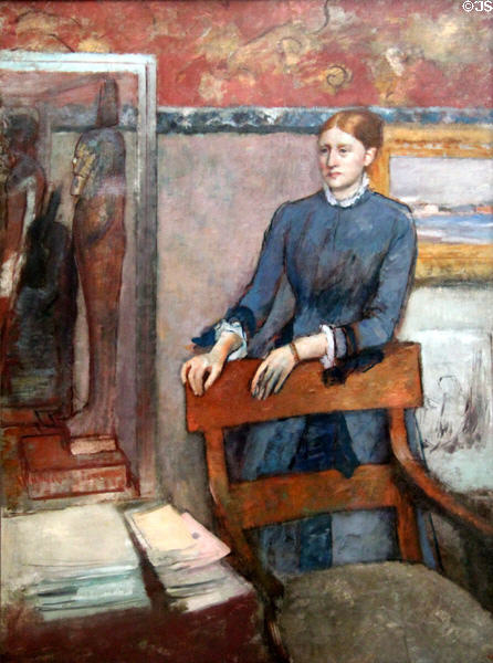 Hélène Rouart in her Father's Study painting (c1886) by Edgar Degas at National Gallery. London, United Kingdom.