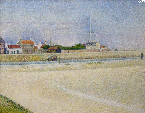 Channel of Gravelines, Grand Fort-Philippe painting (1890) by Georges Seurat at National Gallery. London, United Kingdom.