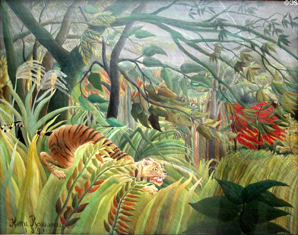 Surprised! painting (1891) by Henri Rousseau at National Gallery. London, United Kingdom.