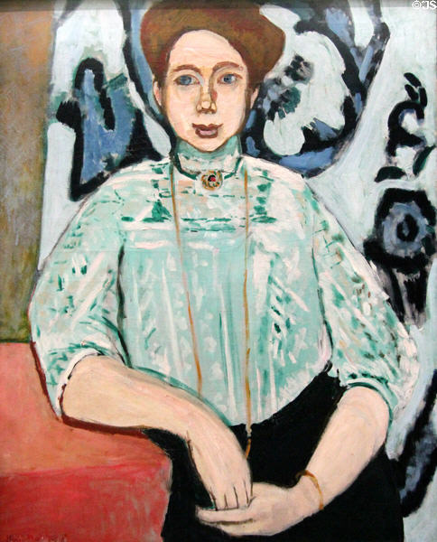 Sculptor & painter Greta Moll portrait (1908) by Henri Matisse at National Gallery. London, United Kingdom.
