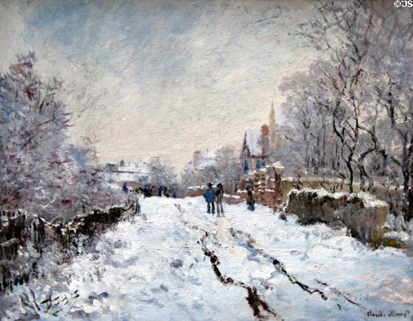 Snow Scene at Argenteuil painting (1875) by Claude Monet at National Gallery. London, United Kingdom.