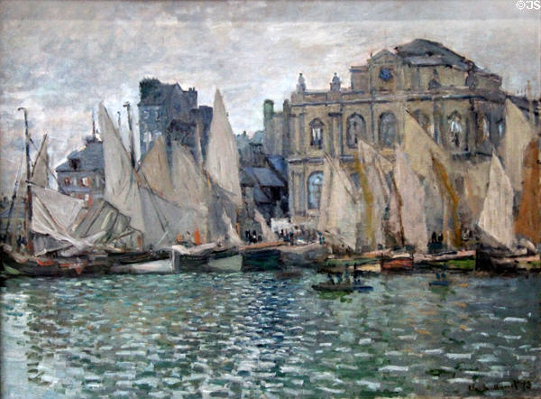Museum at Le Havre painting (1873) by Claude Monet at National Gallery. London, United Kingdom.
