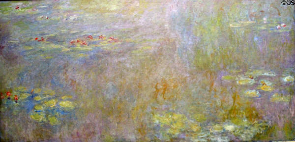 Water-Lilies painting (after 1916) by Claude Monet at National Gallery. London, United Kingdom.