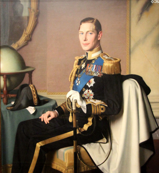 King George VI portrait (1929) by Meredith Frampton at National Portrait Gallery. London, United Kingdom.