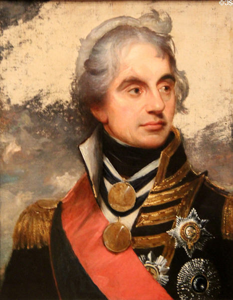 Naval commander Horatio Nelson portrait (1800) by Sir William Beechey at National Portrait Gallery. London, United Kingdom.