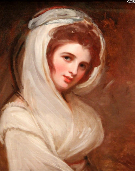 Emma Hamilton (actress & Horatio Nelson's lover) portrait (c1785) by George Romney at National Portrait Gallery. London, United Kingdom.