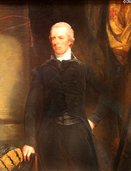 Prime Minister William Pitt portrait (c1805) by studio of John Hoppner at National Portrait Gallery. London, United Kingdom.
