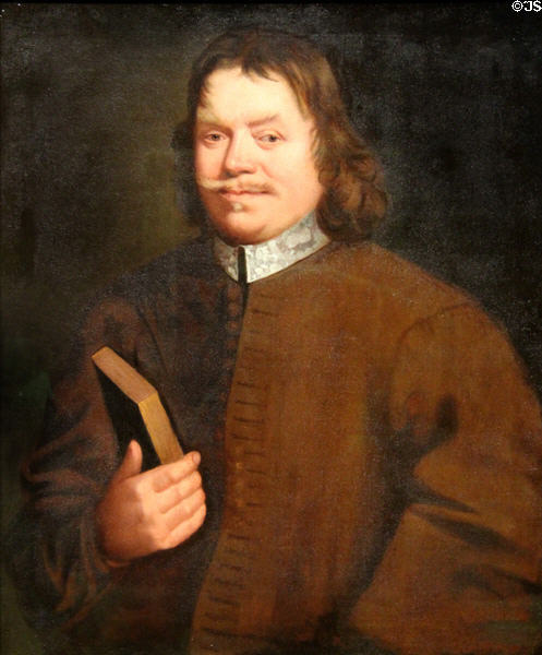 John Bunyan known for Pilgrim's Progress portrait (1684) by Thomas Sadler at National Portrait Gallery. London, United Kingdom.
