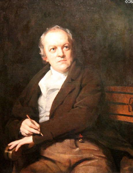 Poet William Blake portrait (1807) by Thomas Phillips at National Portrait Gallery. London, United Kingdom.