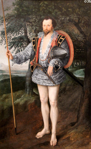 Captain Thomas Lee portrait (1594) by Marcus Gheeraerts of London at Tate Britain. London, United Kingdom.