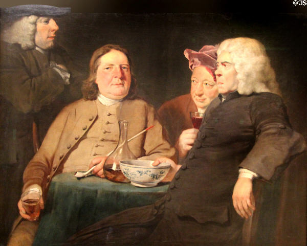 Mr Oldham & his Guests painting (c1735-45) by Joseph Highmore of London at Tate Britain. London, United Kingdom.