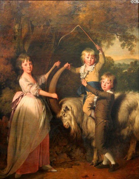 Children of Richard Arkwright with Goat portrait (1791) by Joseph Wright of Derby at Tate Britain. London, United Kingdom.