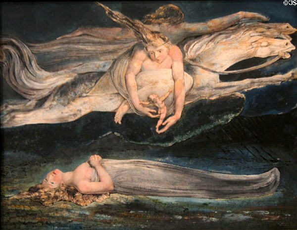 Pity based on scene from Shakespeare's Macbeth painting (c1795) by William Blake at Tate Britain. London, United Kingdom.