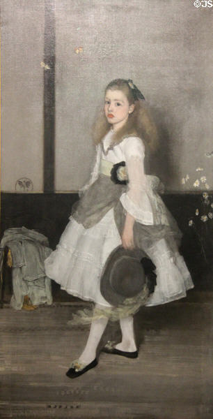 Harmony in Grey & Green: Miss Cicely Alexander painting (1872-4) by James McNeill Whistler at Tate Britain. London, United Kingdom.