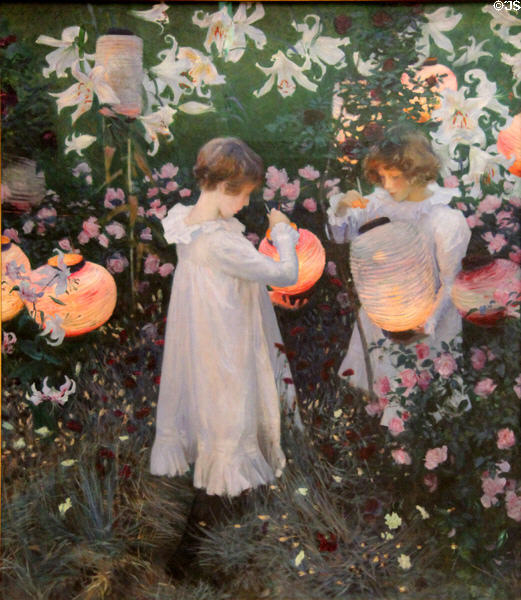 Carnation, Lily, Lily, Rose painting (1885-9) by John Singer Sargent at Tate Britain. London, United Kingdom.