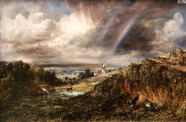 Hampstead Heath with a Rainbow painting (1836) by John Constable at Tate Britain. London, United Kingdom.