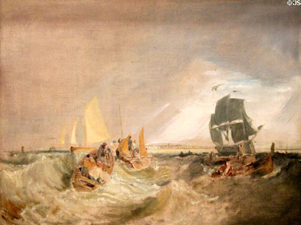 Shipping at Mouth of the Thames painting (1806-7) by Joseph Mallord William Turner at Tate Britain. London, United Kingdom.