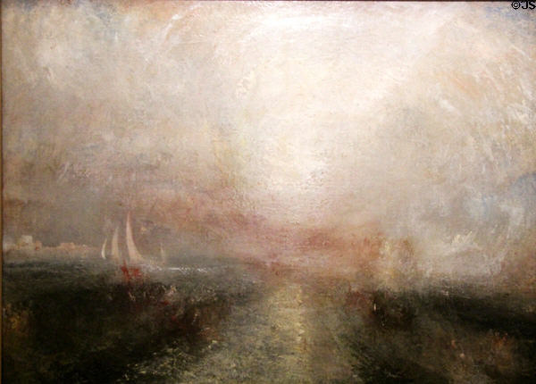 Yacht Approaching the Coast painting (c1840-5) by Joseph Mallord William Turner at Tate Britain. London, United Kingdom.