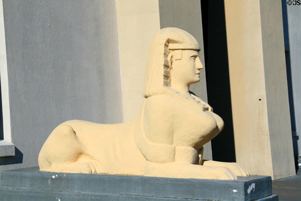 Sphinx in front of Scottish Rite Temple. Mobile, AL.