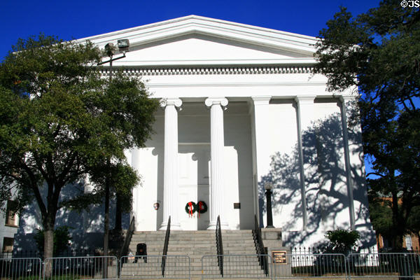 Government Street Presbyterian Church (1836) (300 Government St.). Mobile, AL. Style: Greek Revival. Architect: James Gallier, James Dakin & Charles Dakin. On National Register.