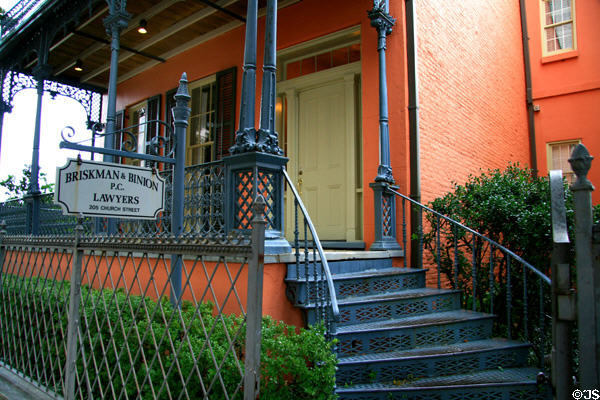 Curved cast iron steps of Chandler House. Mobile, AL.