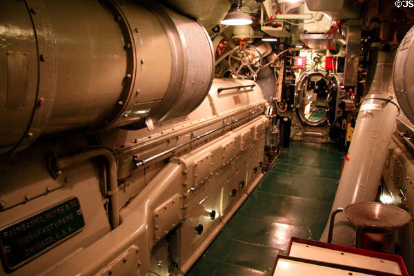 Engine room of Submarine USS Drum. Mobile, AL.