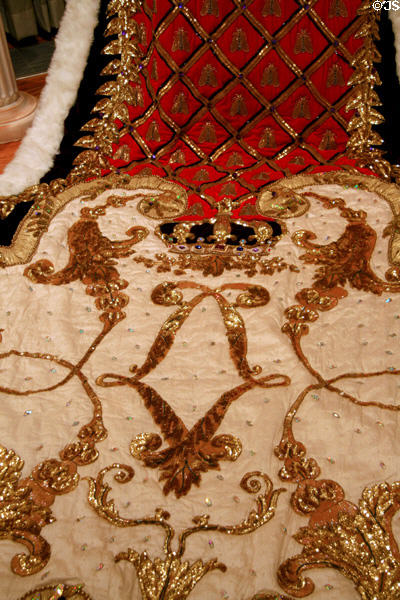 French royalty motif on robe at Mobile Carnival Museum. Mobile, AL.