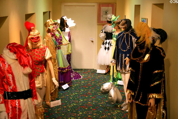 Historic costumes at Mobile Carnival Museum. Mobile, AL.