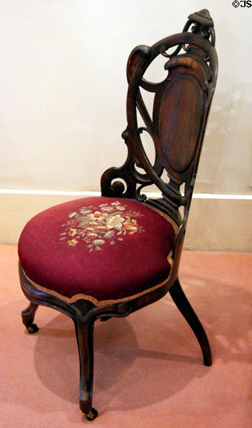 Chair with bentwood back by Henry Bletcher (1st to use laminated wood) at Bragg-Mitchell Mansion. Mobile, AL.