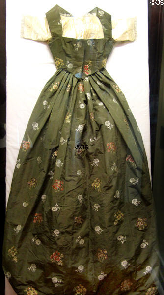 Wedding dress (with embroidered floral pattern) at Conde-Charlotte Museum. Mobile, AL.