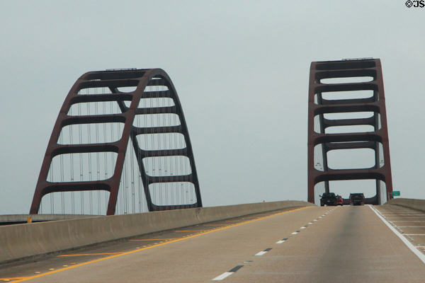 Arched bridges on I-65 north of Mobile. Mobile, AL.