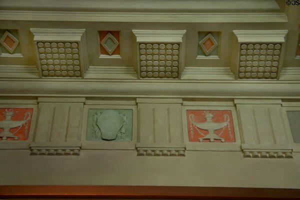 Neoclassical details in former Supreme Court chamber in Arkansas State Capitol. Little Rock, AR.