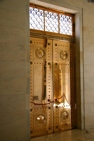 Bronze doors in Arkansas State Capitol. Little Rock, AR.