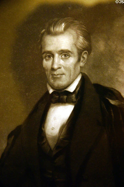 James Knox Polk presidential print (1845) by John Sartain after portrait by T. Sully. Little Rock, AR.