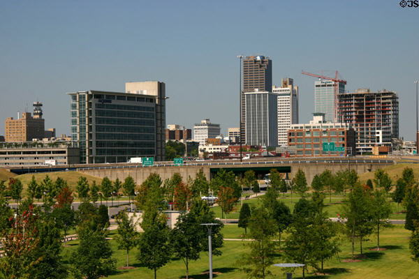 Highrises of Little Rock from Clinton Presidential Library. Little Rock, AR.
