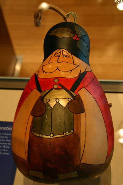 Painted gourd Christmas ornament at Clinton Presidential Library. Little Rock, AR.
