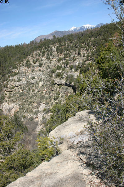 Walnut Canyon National Monument landscape & mountains. AZ.