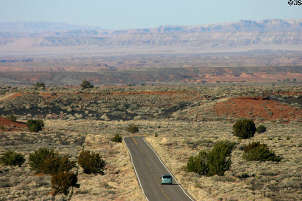Desert road north of Sunset Crater. AZ.